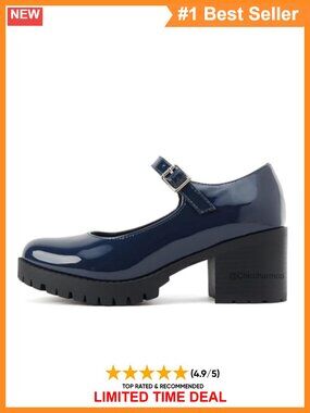 Mary Jane Pump with Chunky Block Heel and Adjustable Strap – Comfortable